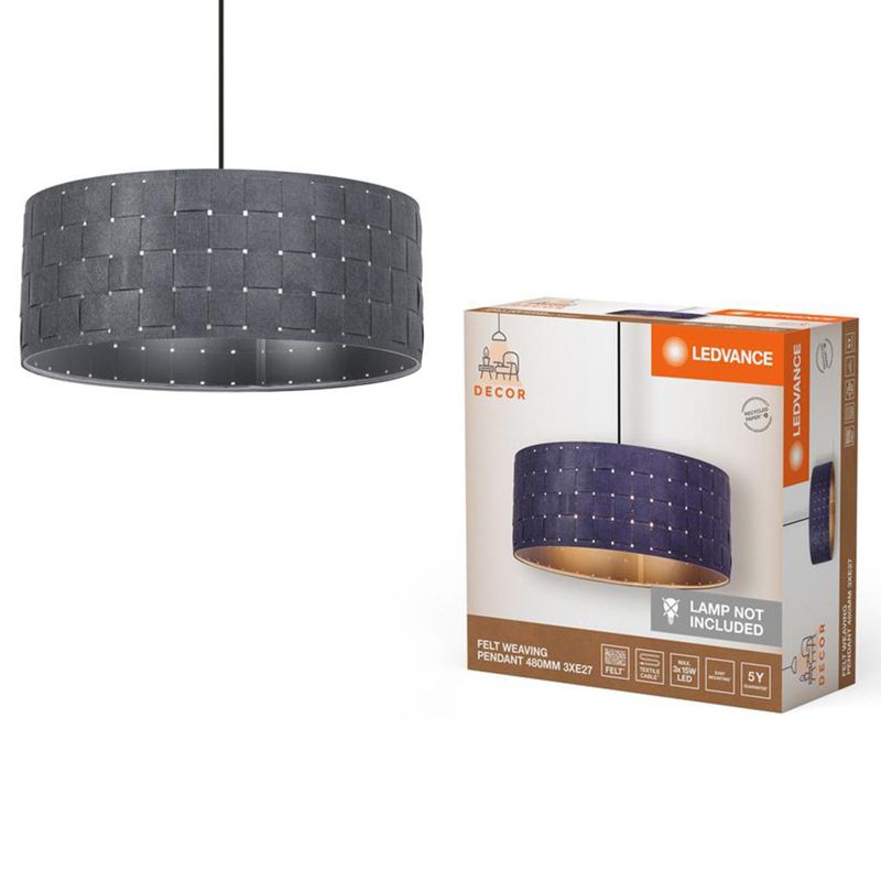 Lampa Wisząca Decor Ledvance Lampa Sufitowa Dekoracyjna E27 Zwis Szara 1 szt.