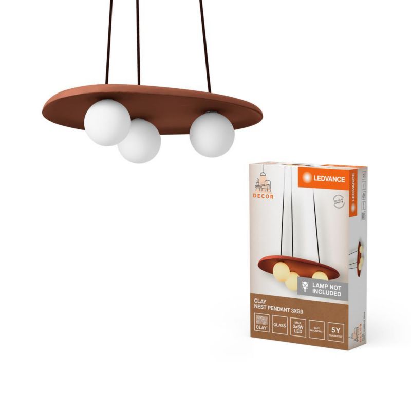 Lampa Wisząca Decor Ledvance Lampa Sufitowa Dekoracyjna G9 Brązowy Gliniana 1 szt.