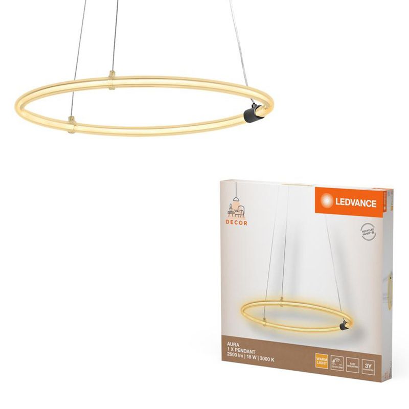 Lampa Wisząca Decor Ledvance Lampa Sufitowa Dekoracyjna LED 18W 3000K Biały Ściemnialna 1 szt.