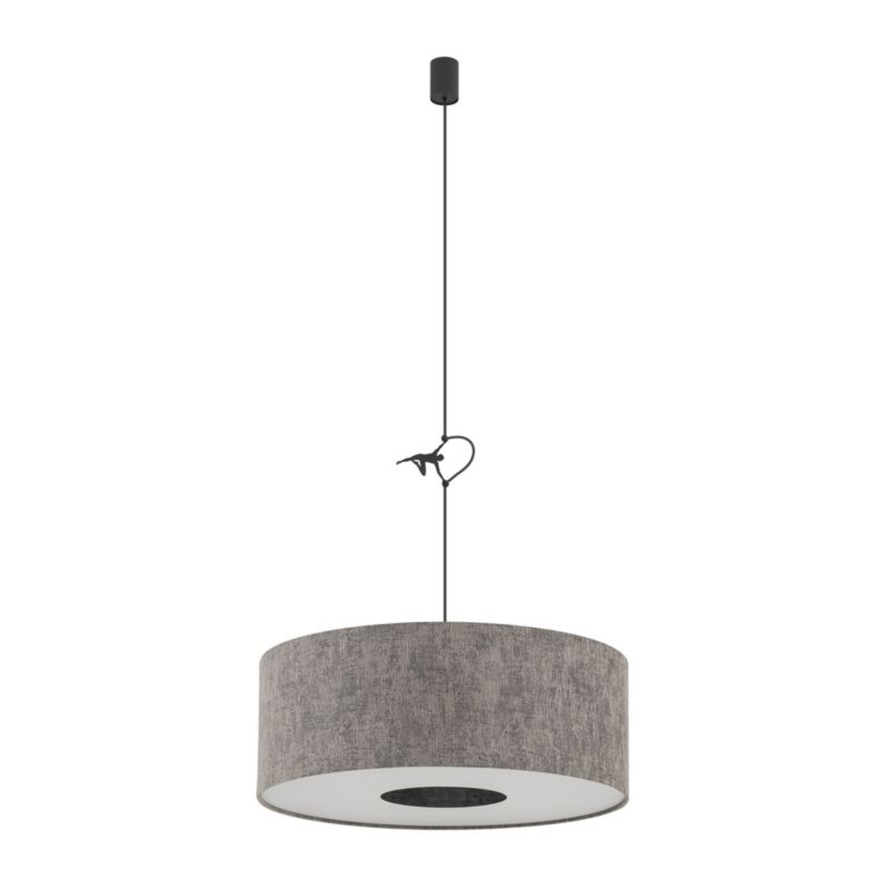 Lampa wisząca dekoracyjna szara klosz z tkaniny 50cm 1xE27 25W LAGO Nowodvorski 1 szt.