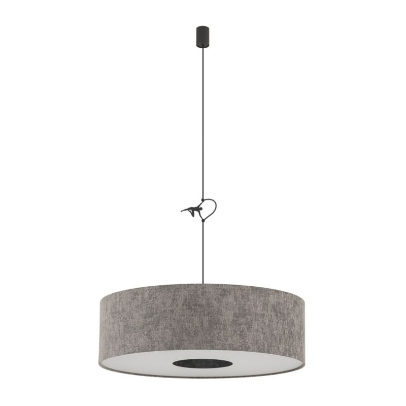 Lampa wisząca dekoracyjna szara klosz z tkaniny 65cm 1xE27 25W LAGO Nowodvorski 1 szt.