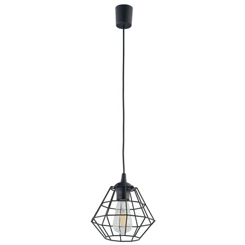 Lampa Wisząca DIAMOND TK Lighting Czarna 1xE27 22x22 cm 1szt.