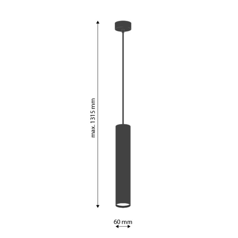 Lampa wisząca, DPM, 1 x GU10, czarna, 1szt