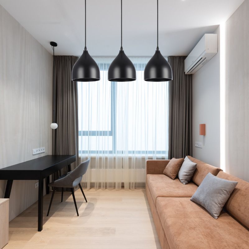 Lampa wisząca, DPM, 3 x E27, czarna, 1szt