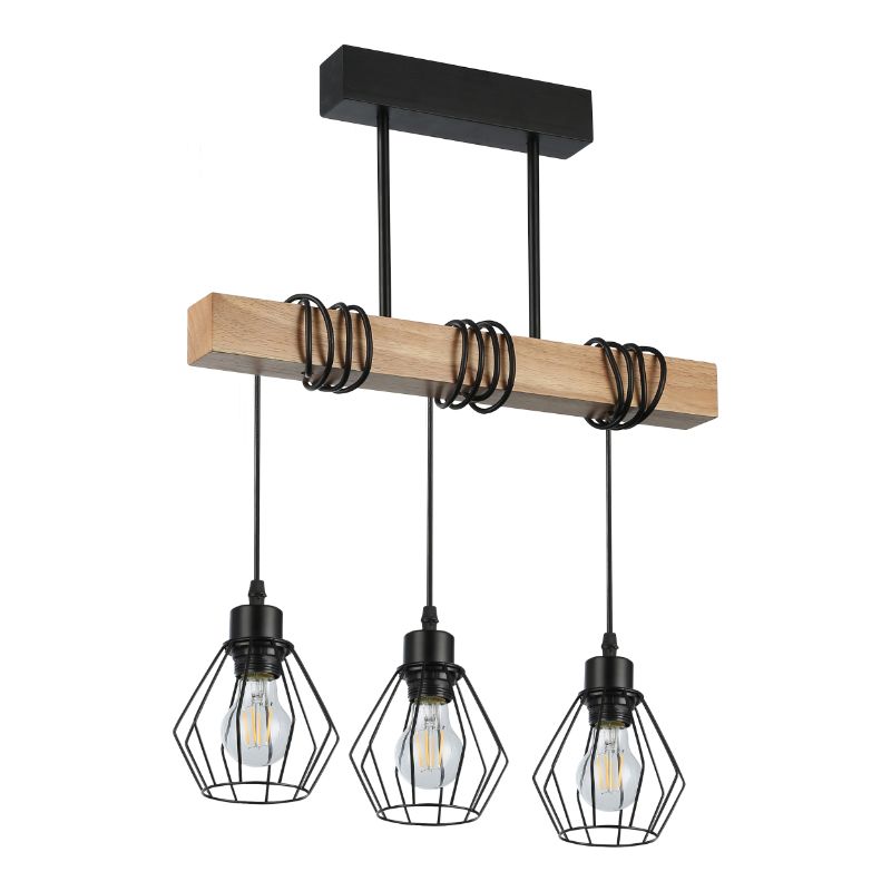 Lampa wisząca, DPM,  3 x E27, czarna, 1szt
