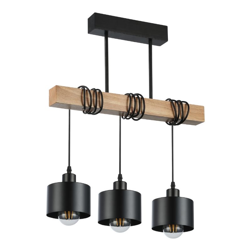 Lampa wisząca, DPM, 3 x E27, czarna, 1szt
