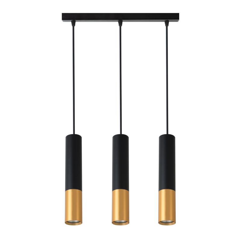 Lampa wisząca, DPM, 3 x GU10, czarno-złota, 1szt
