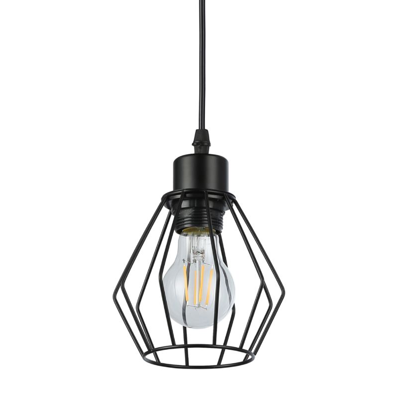 Lampa wisząca, DPM,  3xE27, czarna, 1szt