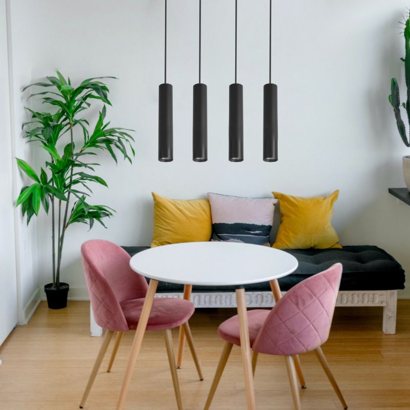 Lampa wisząca, DPM, 4 x GU10, czarna, 1szt