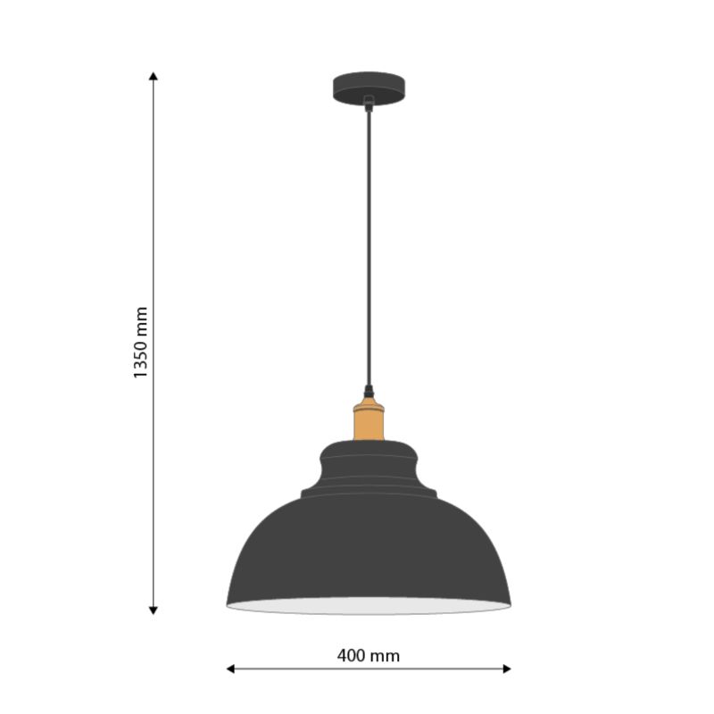 Lampa wisząca, DPM, czarno-miedziana, 1szt
