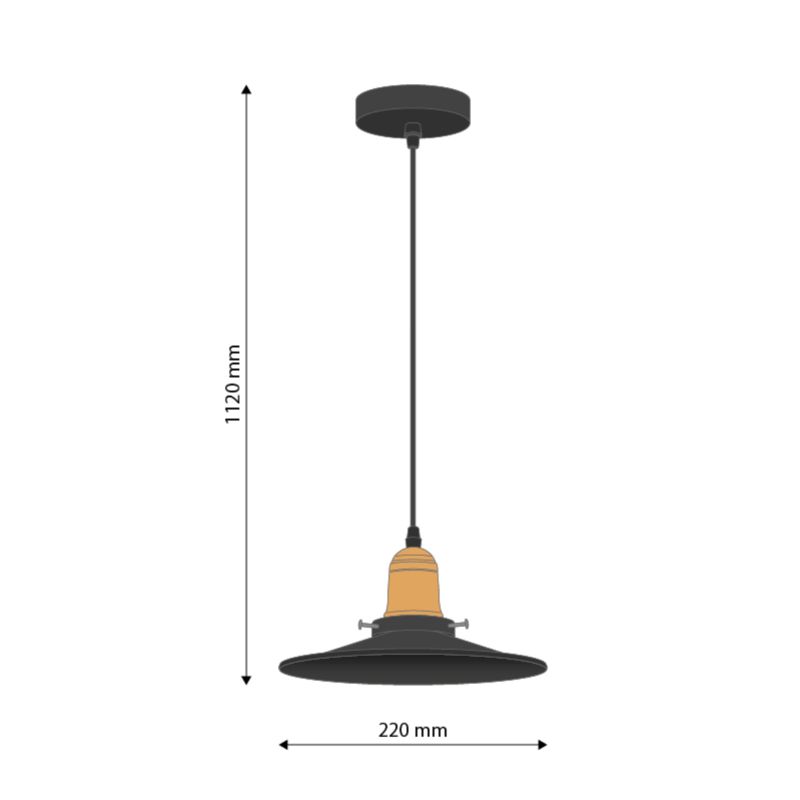 Lampa wisząca, DPM, czarno-złota, 1szt