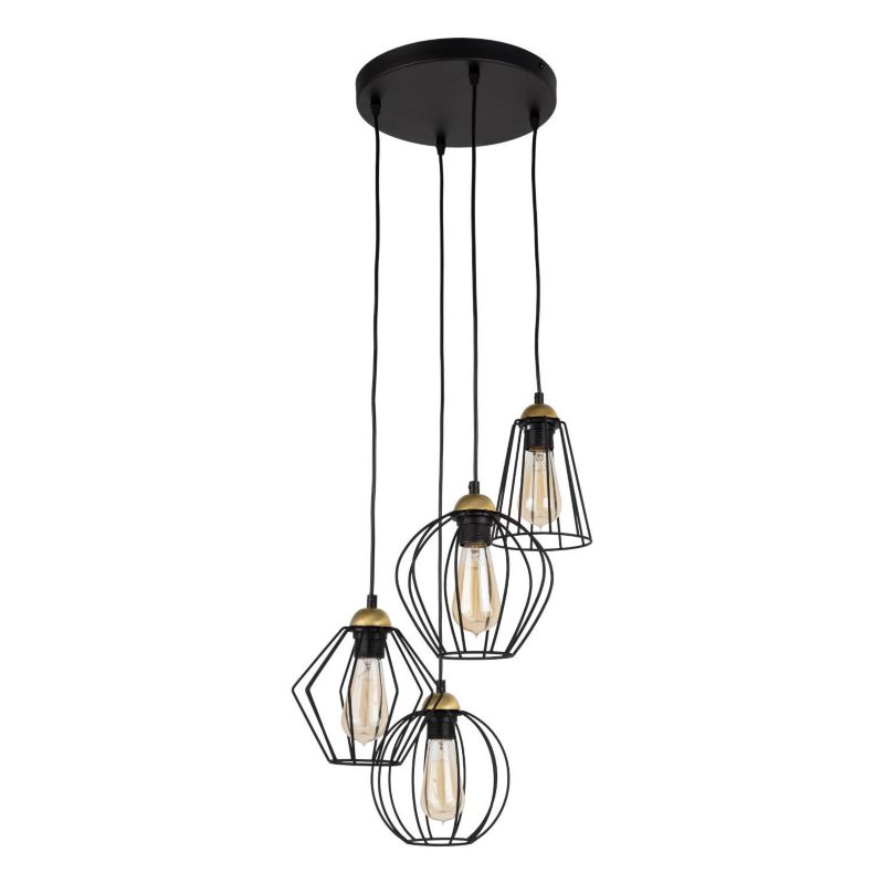 Lampa Wisząca Druciana GALAXY TK Lighting czarna 4xE27 1szt.