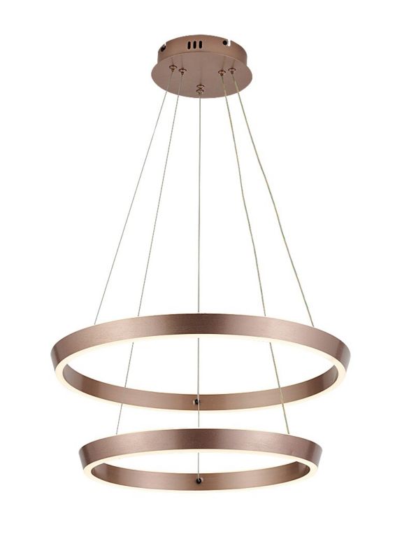 Lampa wisząca dwa pierścienie Rabalux Nevira mosiężno-złota LED 45W 3000-6500KK 3150lm IP20 wym:140x60x60cm - 1 szt.