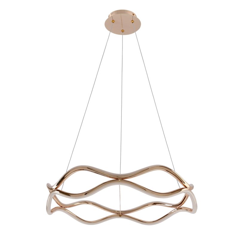 Lampa wisząca dwie falowane pętle Candellux Vave złota patynowana LED 28W 3000K 2900lm IP20 - 1 szt.