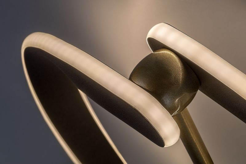 Lampa wisząca dwie wstęgi świetlne Rabalux Adalind czarno-złota-biała LED 40W 3000KK 2200lm IP20 wym:12,5x60x60cm - 1 szt.