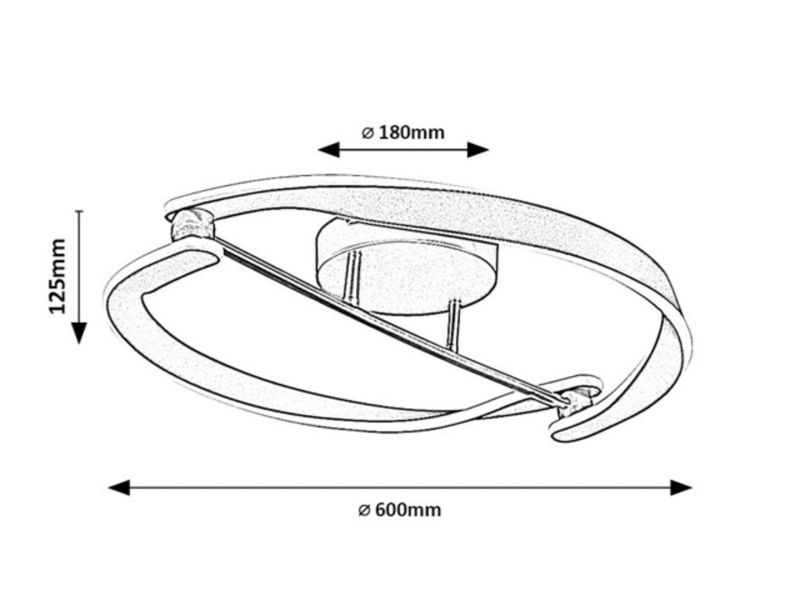 Lampa wisząca dwie wstęgi świetlne Rabalux Adalind czarno-złota-biała LED 40W 3000KK 2200lm IP20 wym:12,5x60x60cm - 1 szt.