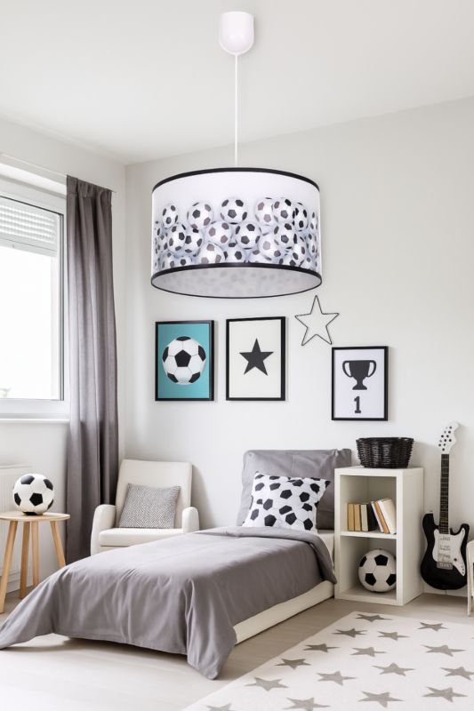 Lampa Wisząca dziecięca Urokliwe Wnętrza Żyrandol Piłka Nożna Z Regulacją Wysokości - 1szt.