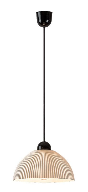 Lampa wisząca żebrowany biały klosz Rabalux Avenora czarno-biała 1xE27x60W IP20 wym:90x25x25cm - 1 szt.