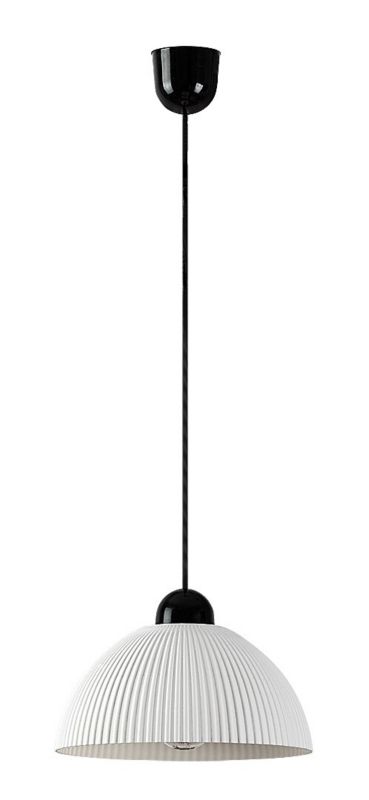 Lampa wisząca żebrowany biały klosz Rabalux Avenora czarno-biała 1xE27x60W IP20 wym:90x25x25cm - 1 szt.