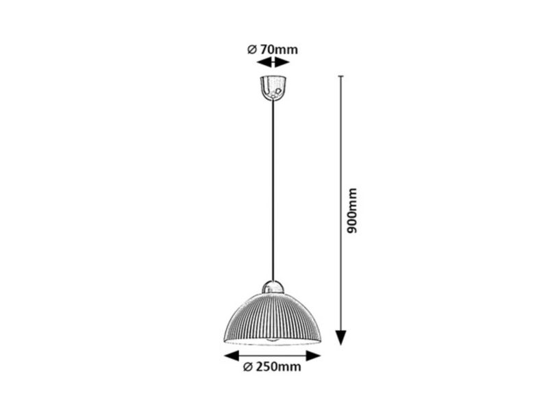 Lampa wisząca żebrowany biały klosz Rabalux Avenora czarno-biała 1xE27x60W IP20 wym:90x25x25cm - 1 szt.