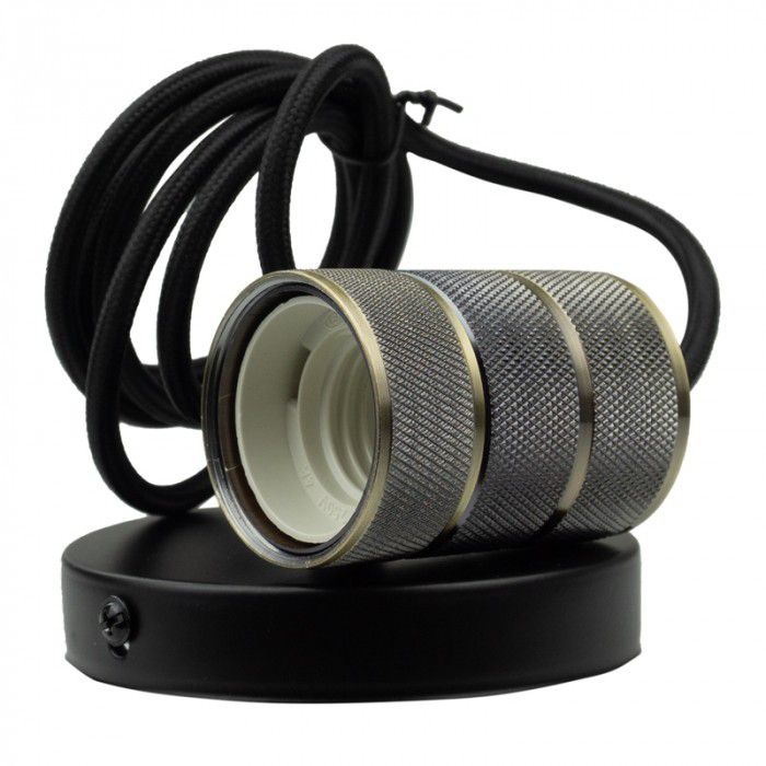 Lampa wisząca Ecolight brązowo-czarna 1xE27x60W IP20 wym:200x4,5x4,5cm - 1 szt.