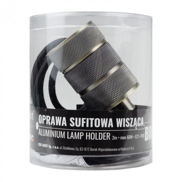 Lampa wisząca Ecolight brązowo-czarna 1xE27x60W IP20 wym:200x4,5x4,5cm - 1 szt.