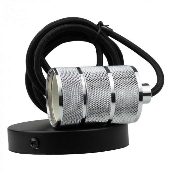 Lampa wisząca Ecolight chromowana czarna 1xE27x60W IP20 wym:200x4,5x4,5cm - 1 szt.