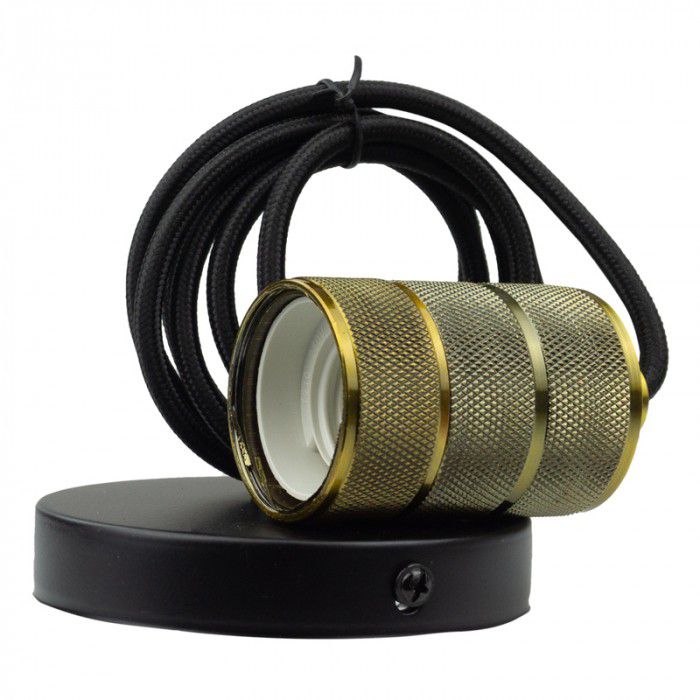 Lampa wisząca Ecolight czarno-miedziana 1xE27x60W IP20 wym: 200x4,5x4,5cm - 1 szt.