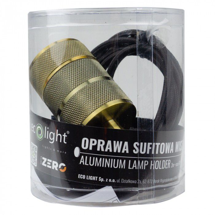 Lampa wisząca Ecolight czarno-miedziana 1xE27x60W IP20 wym: 200x4,5x4,5cm - 1 szt.