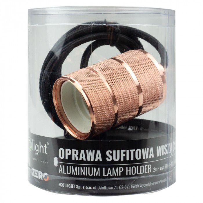 Lampa wisząca Ecolight czarno-złota 1xE27x60W IP20 wym:200x4,5x4,5cm - 1 szt.