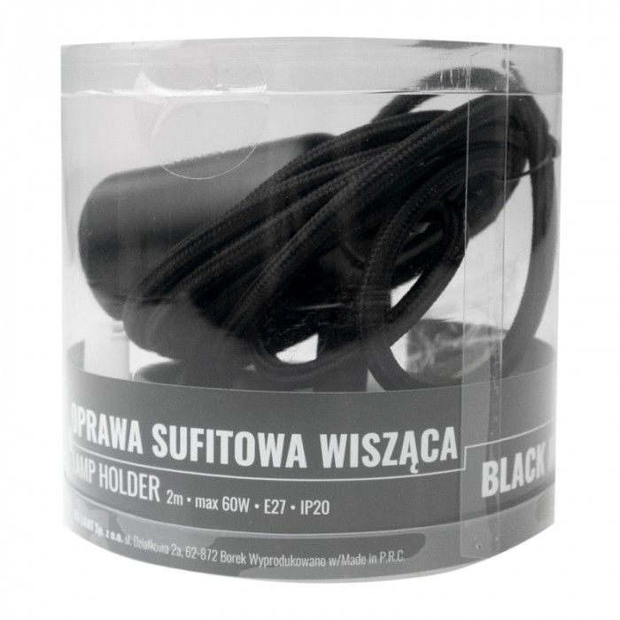 Lampa wisząca Ecolight czarny matowy 1xE27x60W IP20 wym:200x4,2x4,2cm - 1 szt.