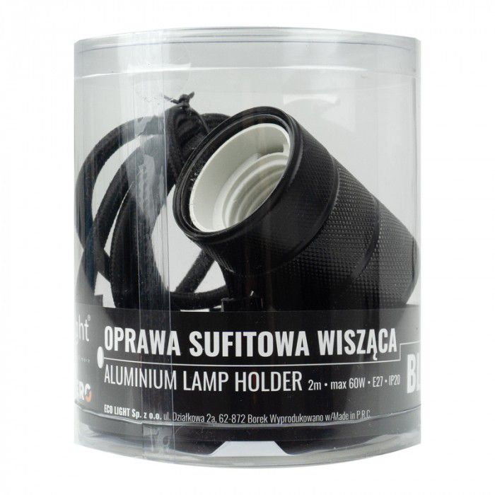 Lampa wisząca Ecolight czarny matowy 1xE27x60W IP20 wym:200x4,5x4,5cm - 1 szt.
