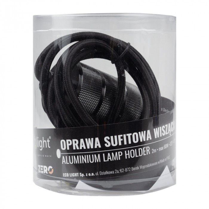 Lampa wisząca Ecolight czarny połysk 1xE27x60W IP20 wym:200x4,5x4,5cm - 1 szt.