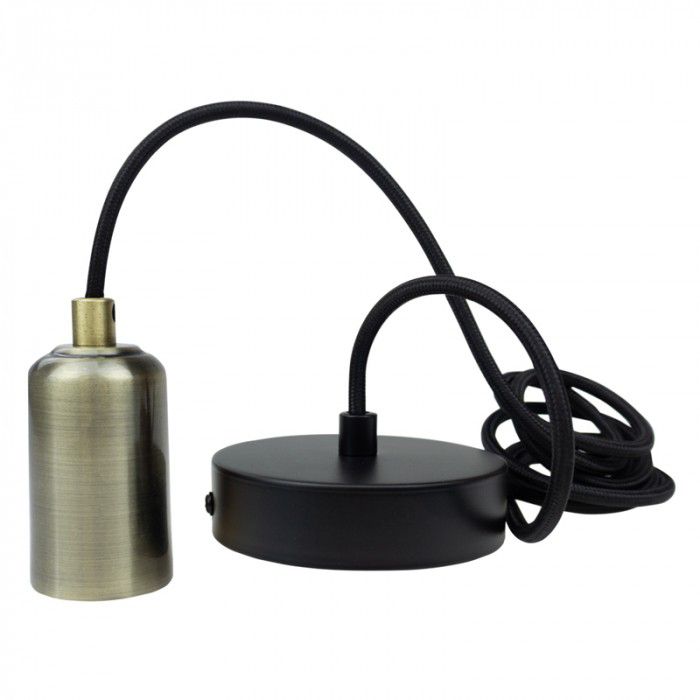 Lampa wisząca Ecolight mosiężno-czarna 1xE27x60W IP20 wym:200x4,2x4,2cm - 1 szt.