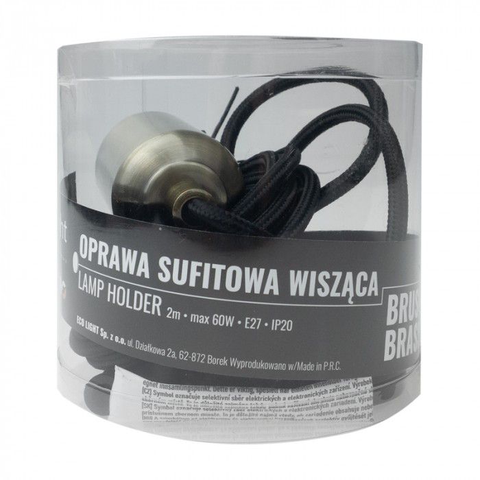 Lampa wisząca Ecolight mosiężno-czarna 1xE27x60W IP20 wym:200x4,2x4,2cm - 1 szt.