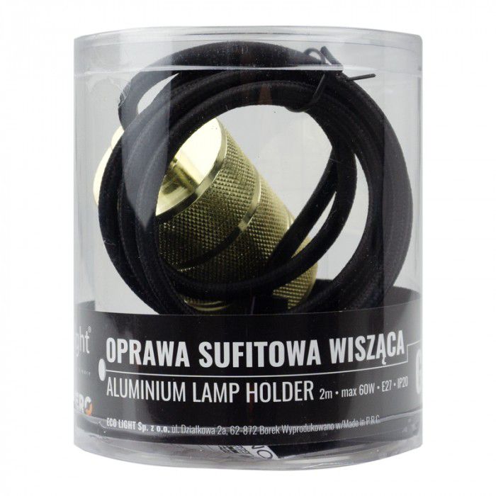 Lampa wisząca Ecolight złota 1xE27x60W IP20 wym:200x4,5x4,5cm - 1 szt.