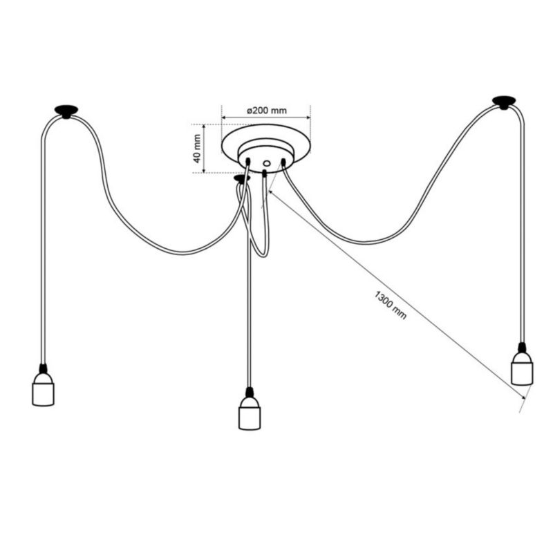 Lampa wisząca Edo Aranea 3xE27 czarny EDO777187  1 szt.