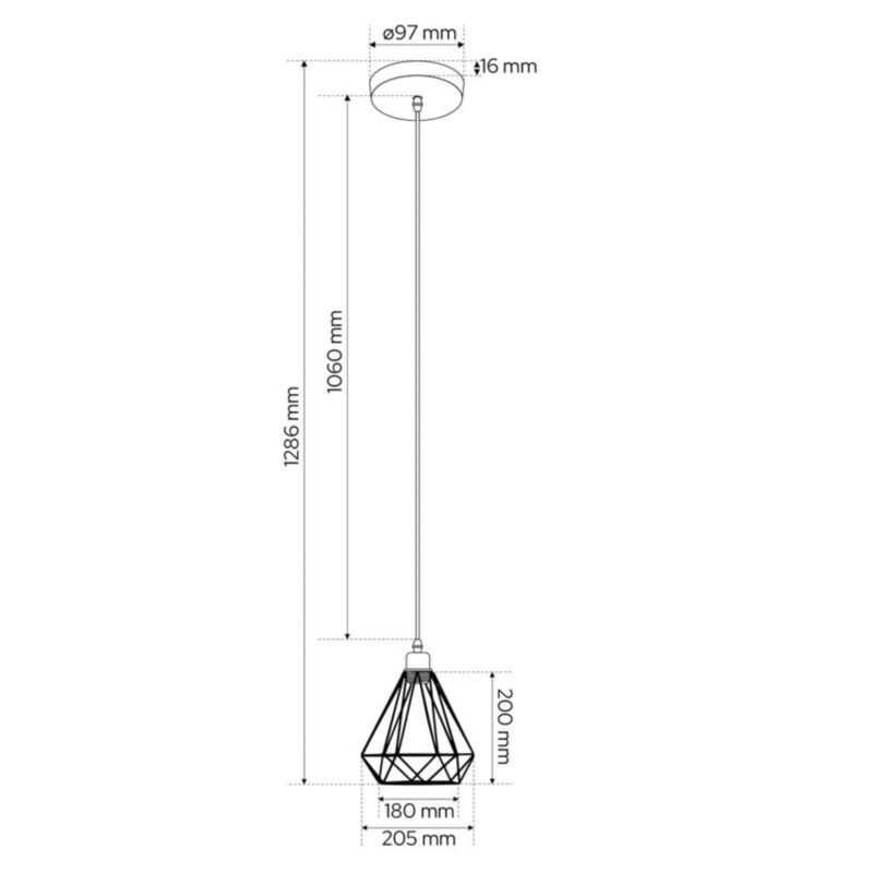Lampa wisząca Edo Loft Alambra Largo E27 czarna, industrialna EDO777193  1 szt.
