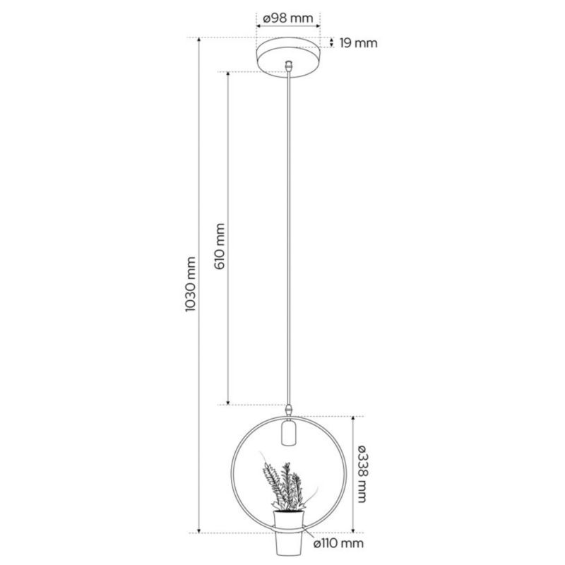 Lampa wisząca Edo Mea Round, gemetryczna koło IP20, E27, EDO777544  1 szt.