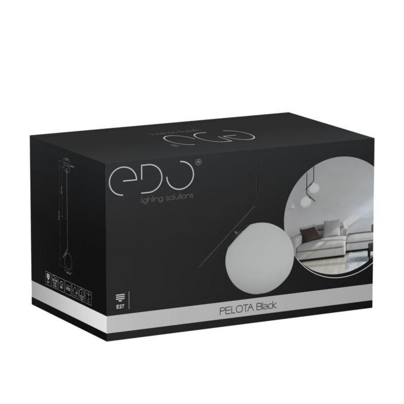 Lampa wisząca Edo Pelota Black E27 czarny biały EDO777102  1 szt.