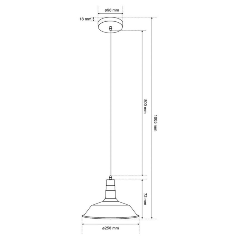 Lampa wisząca Edo Tene E27 czarna matowa EDO777175  1 szt.