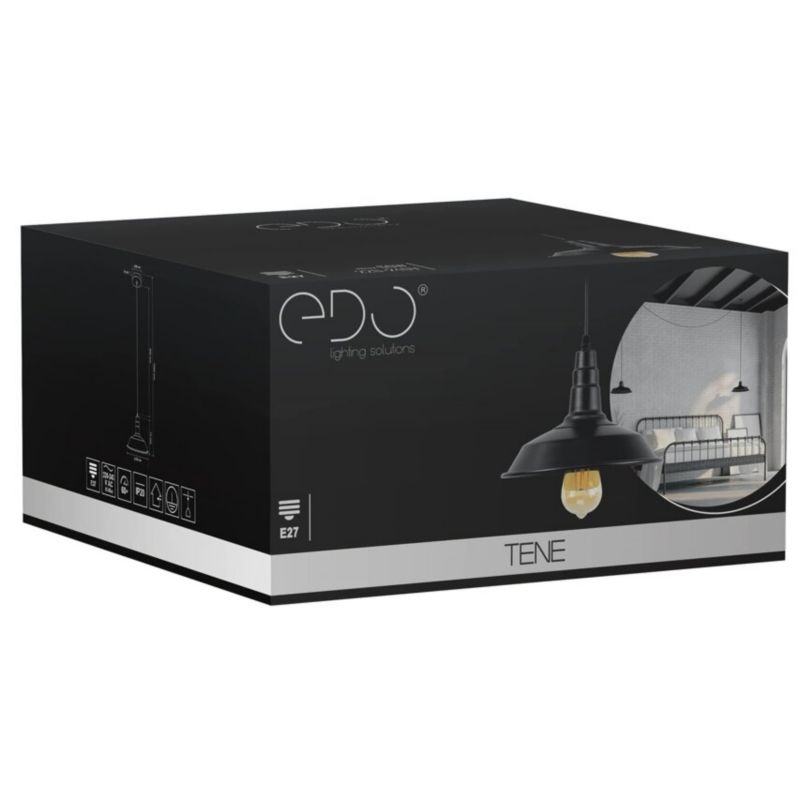 Lampa wisząca Edo Tene E27 czarna matowa EDO777175  1 szt.