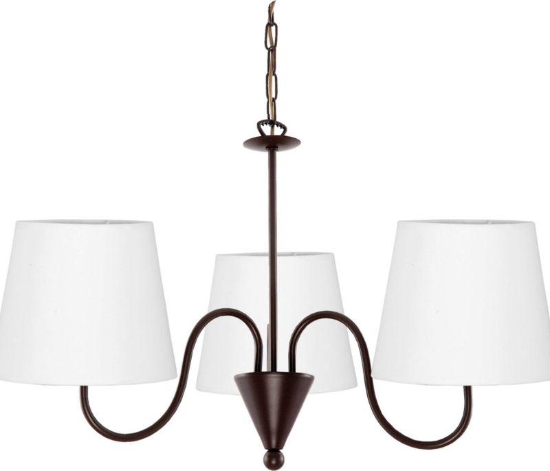 Lampa wisząca EDYLIT brązowa z białym abażurem loft 3xE27 CEJLON 9-852 1 szt.
