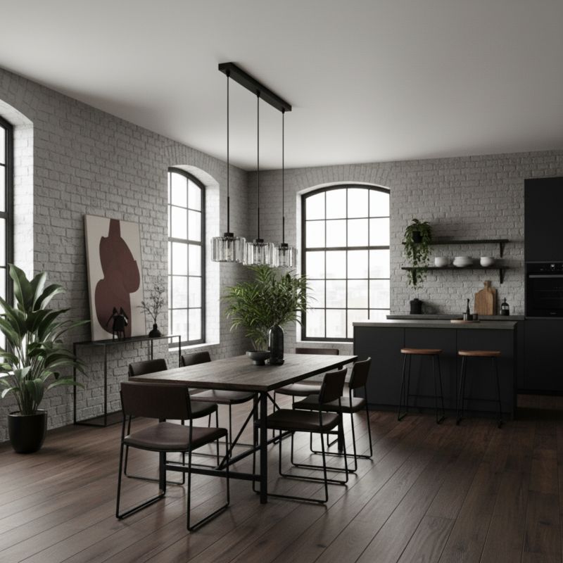 Lampa wisząca EDYLIT listwa 3xE27 czarna kryształowy klosz glamour OMENA 14-954 1 szt.