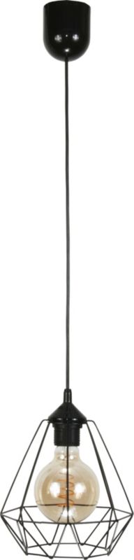 Lampa wisząca EDYLIT sufitowa zwis druciany klosz loft industrialna czarna 1xE27 TARIS 13-025 1 szt.