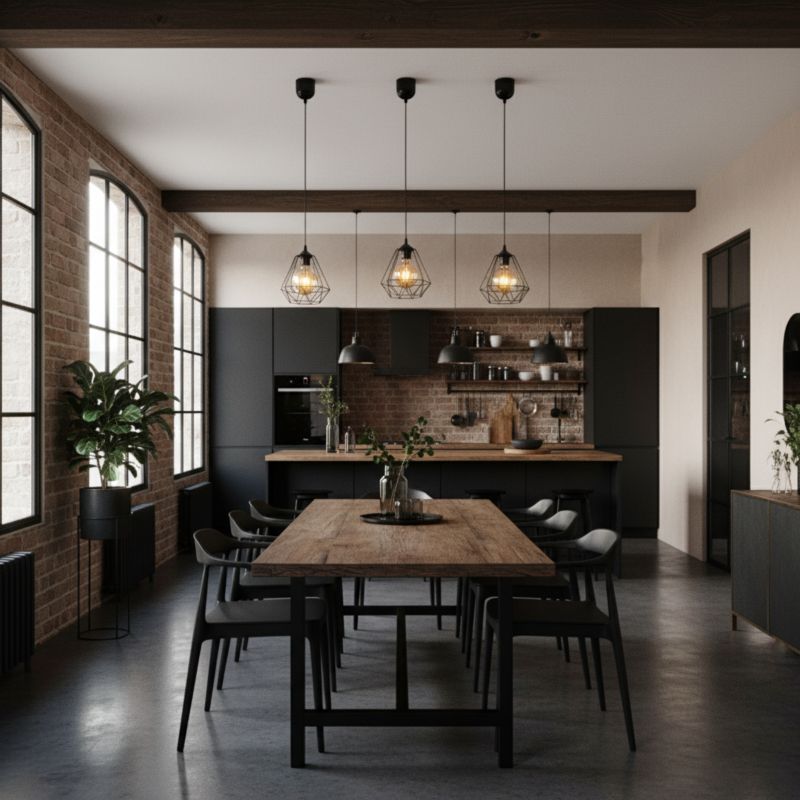Lampa wisząca EDYLIT sufitowa zwis druciany klosz loft industrialna czarna 1xE27 TARIS 13-025 1 szt.