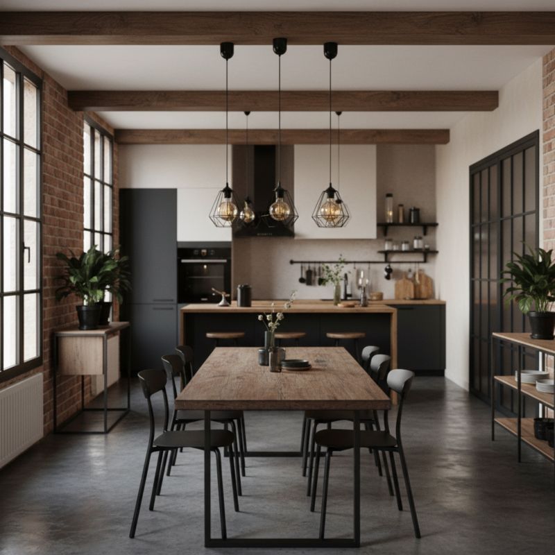 Lampa wisząca EDYLIT sufitowa zwis druciany klosz loft industrialna czarna 1xE27 TARIS 13-025 1 szt.