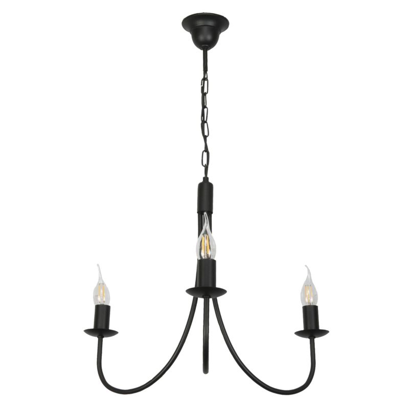 Lampa wisząca EDYLIT żyrandol 3xE14 czarna loft industrialna do salonu LUMEN NEGRO 14-882 1 szt.