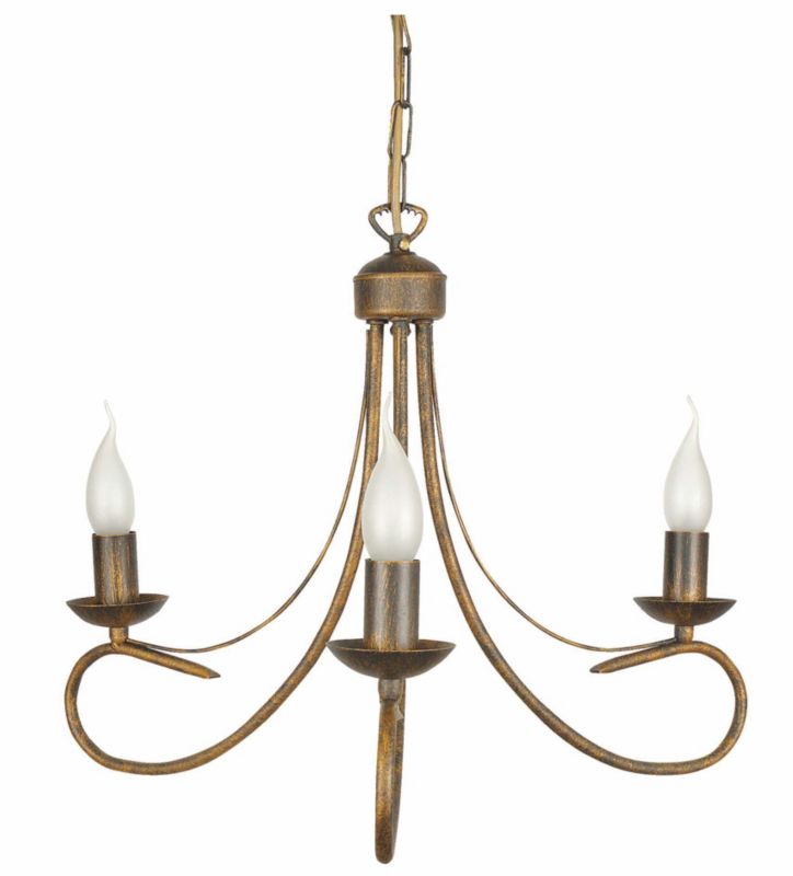 Lampa wisząca EDYLIT żyrandol 3xE14 stare złoto vintage do salonu ALFA 292 1 szt.