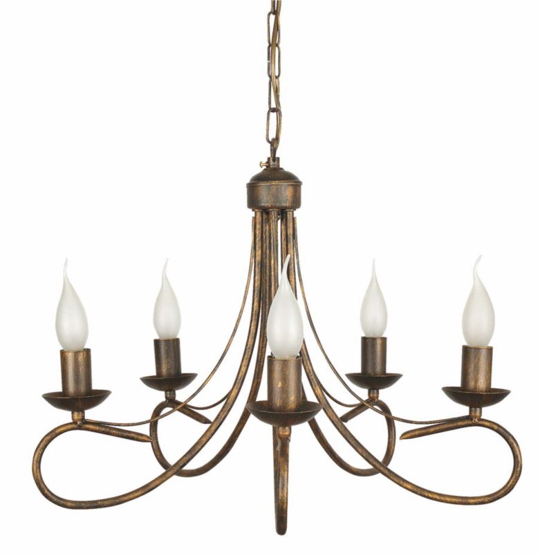 Lampa wisząca EDYLIT żyrandol 5xE14 stare złoto vintage retro do salonu ALFA 290 1 szt.
